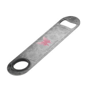 Roze met juwelen versierde vlinder speed flessenopener