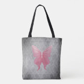 Roze met juwelen versierde vlinder tote bag (Achterkant)