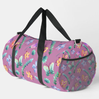 ROZE MET KLEURRIJKE WATERVERF FLOWERS & BUTTERFLY PLUNJEZAK