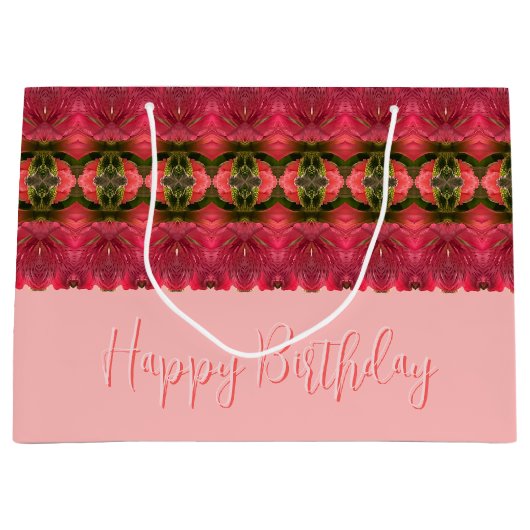 Roze met koraal en Bourgogne Groot Cadeauzakje (Voorkant)