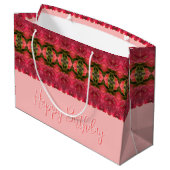 Roze met koraal en Bourgogne Groot Cadeauzakje (Achterkant Gekanteld)