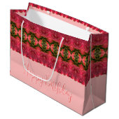 Roze met koraal en Bourgogne Groot Cadeauzakje (Voorkant Gekanteld)