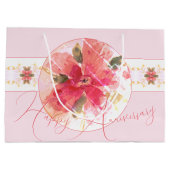 Roze met koraal en taupe groot cadeauzakje (Achterkant)