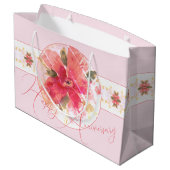 Roze met koraal en taupe groot cadeauzakje (Achterkant Gekanteld)