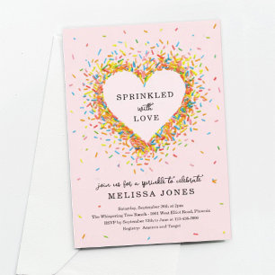 Roze met Liefde Bestrooid Uitnodiging