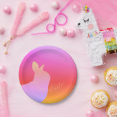 Roze met Mauve Bunny Papieren Bordje (Feest)