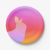 Roze met Mauve Bunny Papieren Bordje (Voorkant)