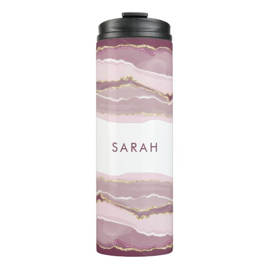 Roze met Monogram Thermosbeker (Voorkant)