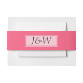 Roze met Monogrammen Band Uitnodigingen Wikkel (Voorkant Voorbeeld)