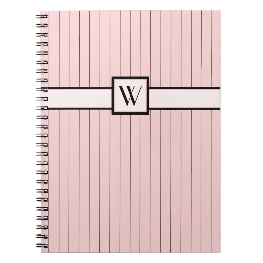 Roze met Notitieboek van Black Pinstripes (Voorkant)
