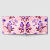  roze met Paarse Floral Print Gastenboek (Volledig)