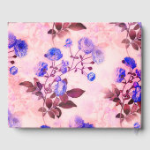  roze met Paarse Floral Print Gastenboek (Achterkant)