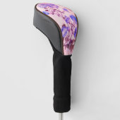 roze met Paarse Floral Print Golfheadcover (Schuin)