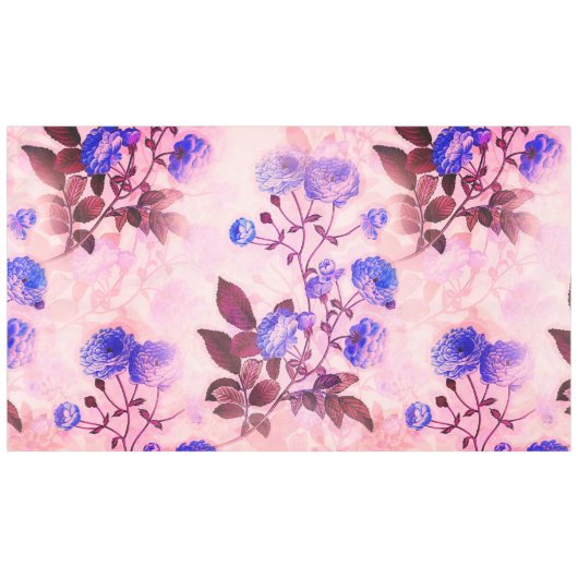  roze met Paarse Floral Print Tafelkleed (Voorkant (Horizontaal))