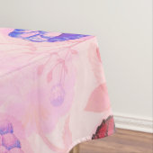  roze met Paarse Floral Print Tafelkleed (Voorbeeld)