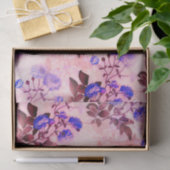  roze met Paarse Floral Print Tissuepapier (Geschenk)
