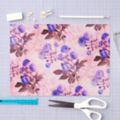  roze met Paarse Floral Print Tissuepapier (Craft)
