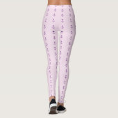 Roze met Paarse Nautische ankers Leggings (Achterkant)