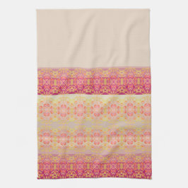 Roze met patroon theedoek