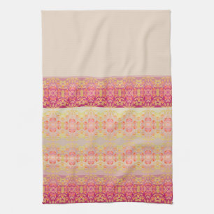 Roze met patroon theedoek
