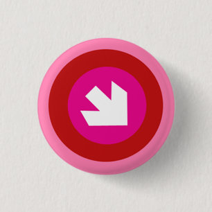 Roze met Pijl Ronde Button 3,2 Cm