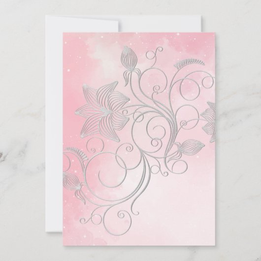 Roze met platte uitnodiging (Achterkant)