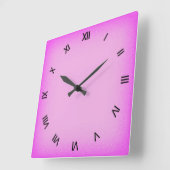 Roze met Romeinse cijfers Vierkante Klok (Hoek)