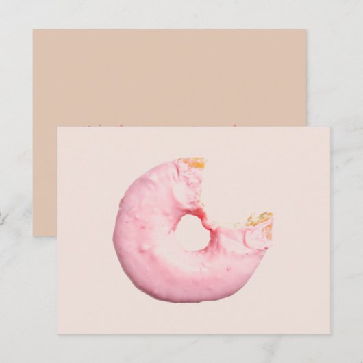 roze met roze bittendop gedrukt briefkaart (Voorkant / Achterkant)