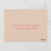 roze met roze bittendop gedrukt briefkaart (Achterkant)