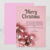 Roze Met Roze Versiering  Feestdagenkaart (Voorkant / Achterkant)