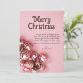 Roze Met Roze Versiering  Feestdagenkaart (Staand voorkant)