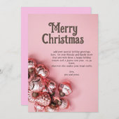 Roze Met Roze Versieringen  Feestdagenkaart (Voorkant / Achterkant)