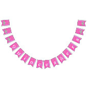 Roze met Silver Crowns Quinceañera Bunting Vlaggetjes (Alle)