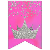 Roze met Silver Crowns Quinceañera Bunting Vlaggetjes (Eerste vlag)