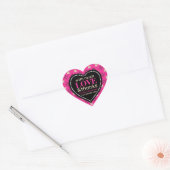 Roze met veel liefde en Bedankt Love Heart Sticker (Envelop)