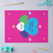 Roze met verjaardags harten tissuepapier (Craft)