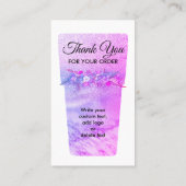 Roze, met vinyl bedrukte Mok Tumbler Care-instruct Visitekaartje (Achterkant)