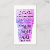 Roze, met vinyl bedrukte Mok Tumbler Care-instruct Visitekaartje (Voorkant)