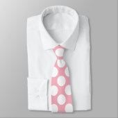 Roze met White Polka Dots Retro Stropdas (Gebonden)