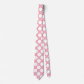 Roze met White Polka Dots Retro Stropdas (Voorkant)
