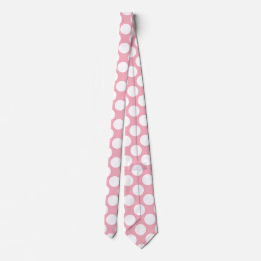 Roze met White Polka Dots Retro Stropdas (Achterkant)