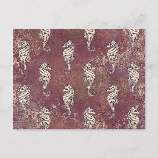 Roze met White Seahorse Briefkaart (Voorkant)