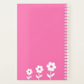 Roze met Witte Bloemen, Aangepaste naamplanner Planner (Achterkant)