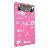 Roze met witte bloemen, Gepersonaliseerd Mini Klembord (Schuin)