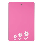 Roze met witte bloemen, Gepersonaliseerd Mini Klembord (Achterkant)