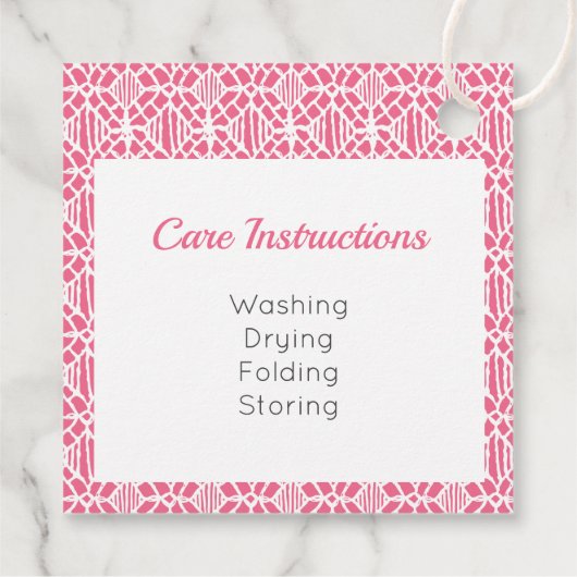 Roze met witte haakjes Label van het loopvlakpatro (Achterkant)