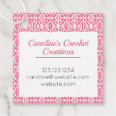 Roze met witte haakjes Label van het loopvlakpatro (Voorkant)