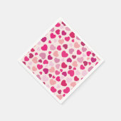 Roze met witte harten servet (Hoek)