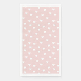 Roze met Witte Hartjes Servet