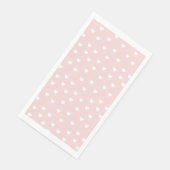Roze met Witte Hartjes Servet (Hoek)